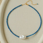 Colorful Optimized Natural Stone & Baroque Pearl Handmade Beaded Necklace - floysun