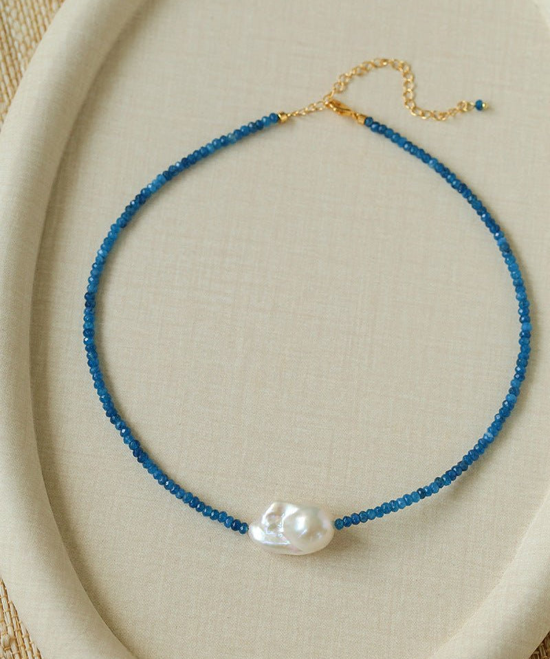 Colorful Optimized Natural Stone & Baroque Pearl Handmade Beaded Necklace - floysun