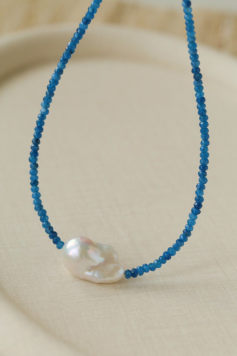 Colorful Optimized Natural Stone & Baroque Pearl Handmade Beaded Necklace - floysun