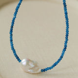 Colorful Optimized Natural Stone & Baroque Pearl Handmade Beaded Necklace - floysun