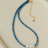 Colorful Optimized Natural Stone & Baroque Pearl Handmade Beaded Necklace - floysun