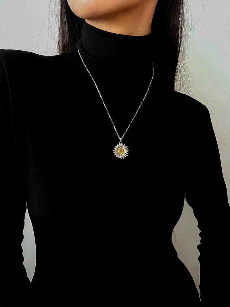 Colorful Sunflower Pendant Necklace - floysun