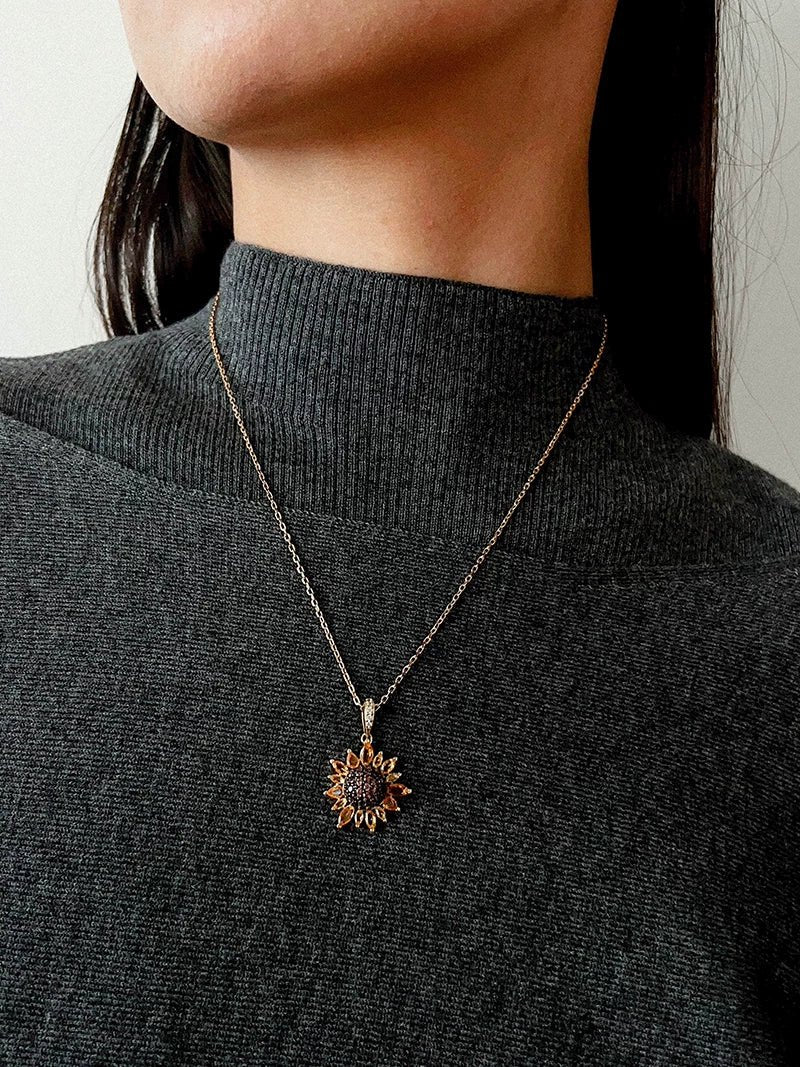Colorful Sunflower Pendant Necklace - floysun