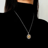 Colorful Sunflower Pendant Necklace - floysun