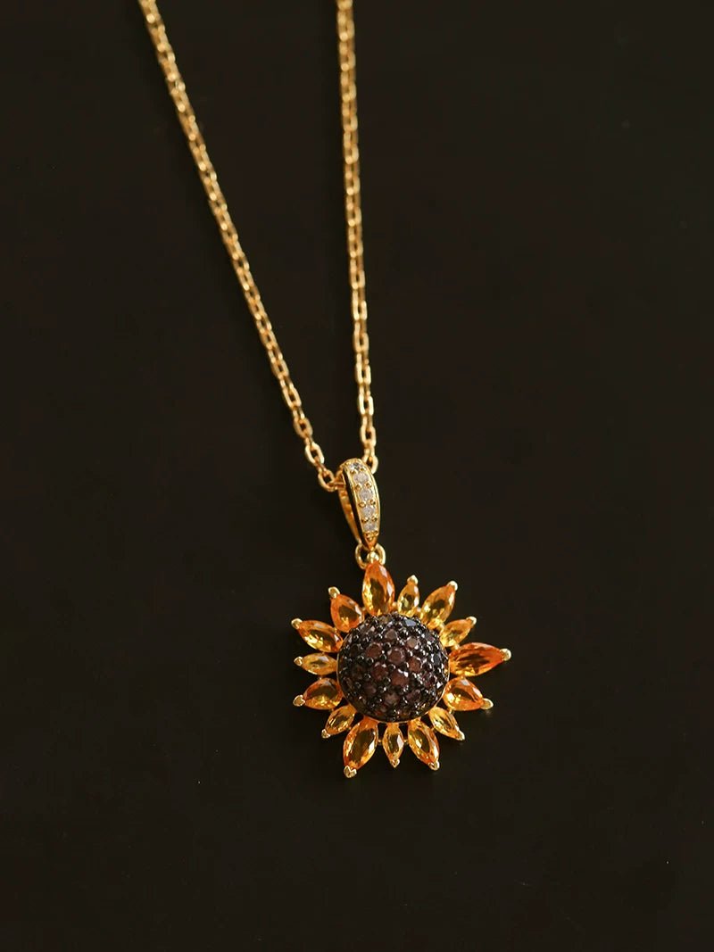 Colorful Sunflower Pendant Necklace - floysun
