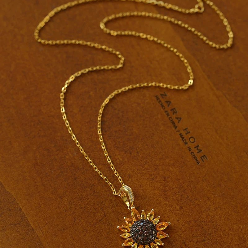 Colorful Sunflower Pendant Necklace - floysun