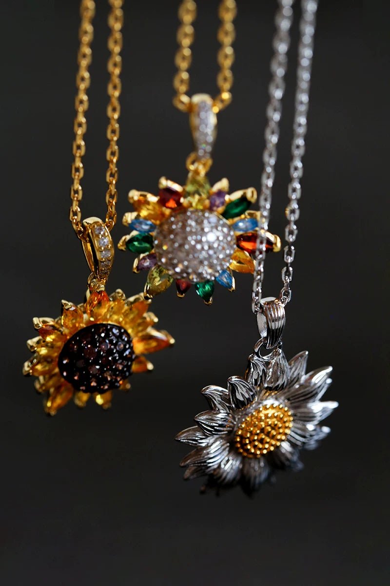 Colorful Sunflower Pendant Necklace - floysun