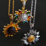 Colorful Sunflower Pendant Necklace - floysun