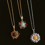 Colorful Sunflower Pendant Necklace - floysun