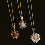 Colorful Sunflower Pendant Necklace - floysun