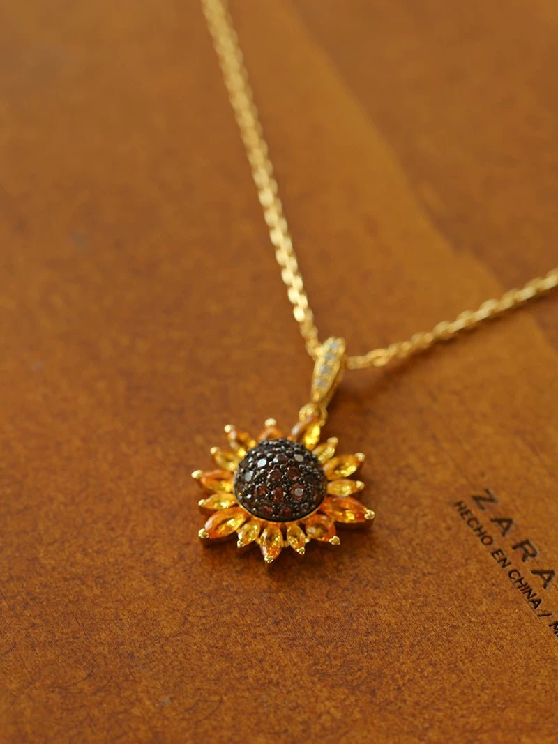 Colorful Sunflower Pendant Necklace - floysun