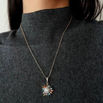 Colorful Sunflower Pendant Necklace - floysun