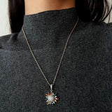 Colorful Sunflower Pendant Necklace - floysun