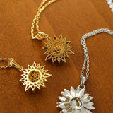 Colorful Sunflower Pendant Necklace - floysun
