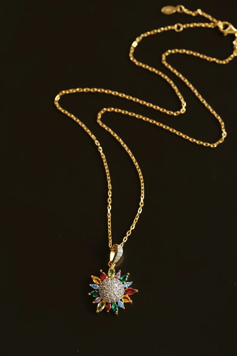 Colorful Sunflower Pendant Necklace - floysun