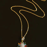 Colorful Sunflower Pendant Necklace - floysun