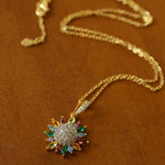 Colorful Sunflower Pendant Necklace - floysun