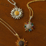 Colorful Sunflower Pendant Necklace - floysun