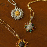Colorful Sunflower Pendant Necklace - floysun