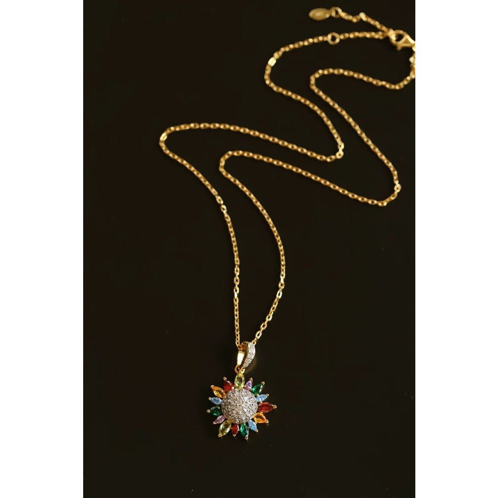 Colorful Sunflower Pendant Necklace - floysun
