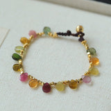 Colorful Waterdrop Tourmaline Woven Bracelet - floysun