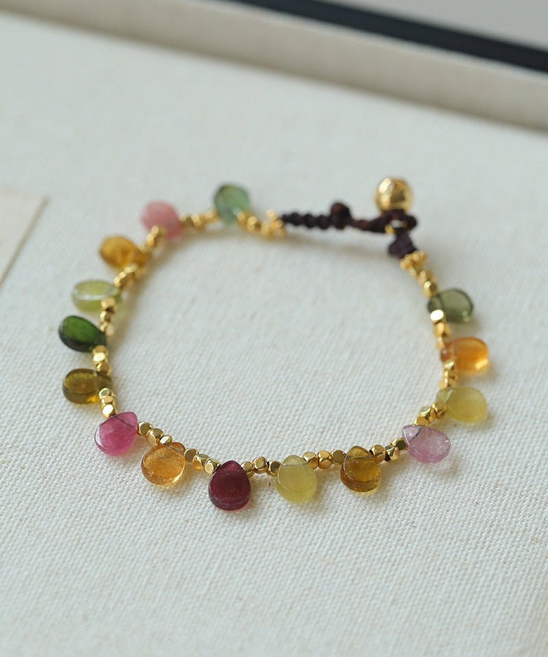 Colorful Waterdrop Tourmaline Woven Bracelet - floysun