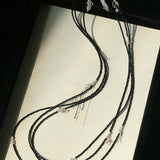 Convertible Black Spinel Tassel Long Necklace - floysun