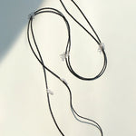Convertible Black Spinel Tassel Long Necklace - floysun