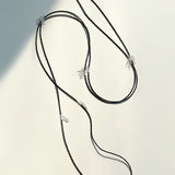 Convertible Black Spinel Tassel Long Necklace - floysun
