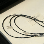 Convertible Black Spinel Tassel Long Necklace - floysun