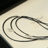 Convertible Black Spinel Tassel Long Necklace - floysun