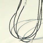 Convertible Black Spinel Tassel Long Necklace - floysun