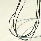 Convertible Black Spinel Tassel Long Necklace - floysun