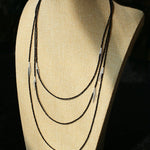 Convertible Black Spinel Tassel Long Necklace - floysun