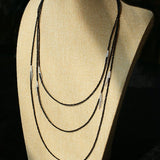 Convertible Black Spinel Tassel Long Necklace - floysun