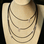Convertible Black Spinel Tassel Long Necklace - floysun