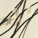 Convertible Black Spinel Tassel Long Necklace - floysun