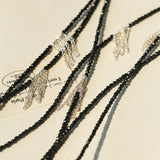 Convertible Black Spinel Tassel Long Necklace - floysun