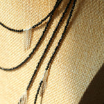 Convertible Black Spinel Tassel Long Necklace - floysun
