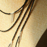 Convertible Black Spinel Tassel Long Necklace - floysun