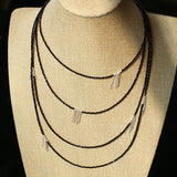 Convertible Black Spinel Tassel Long Necklace - floysun