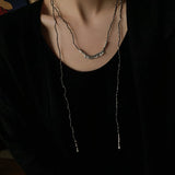 Convertible Tourmaline, Pyrite & Hematite Long Tassel Necklace - floysun