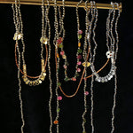 Convertible Tourmaline, Pyrite & Hematite Long Tassel Necklace - floysun