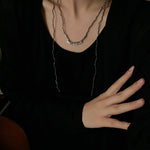Convertible Tourmaline, Pyrite & Hematite Long Tassel Necklace - floysun