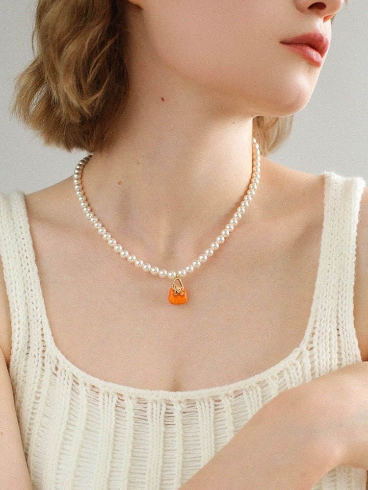 Corgi Enamel Bag Pendant Necklace - floysun