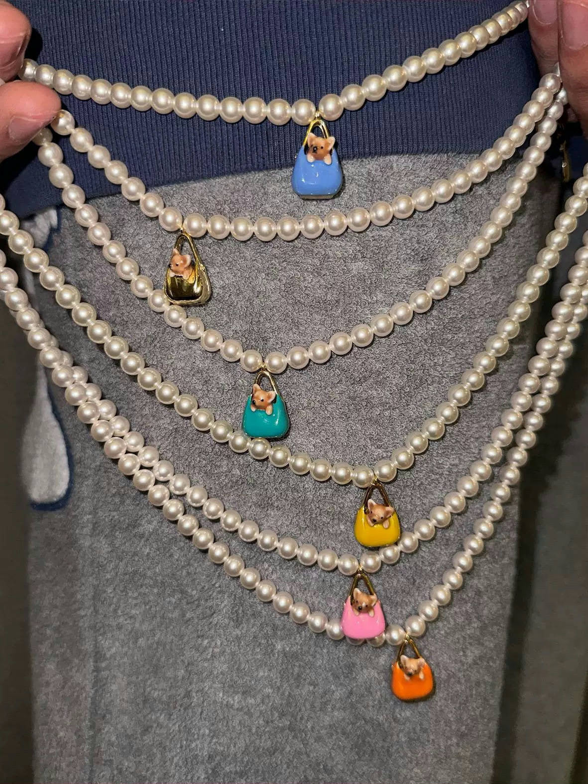 Corgi Enamel Bag Pendant Necklace - floysun