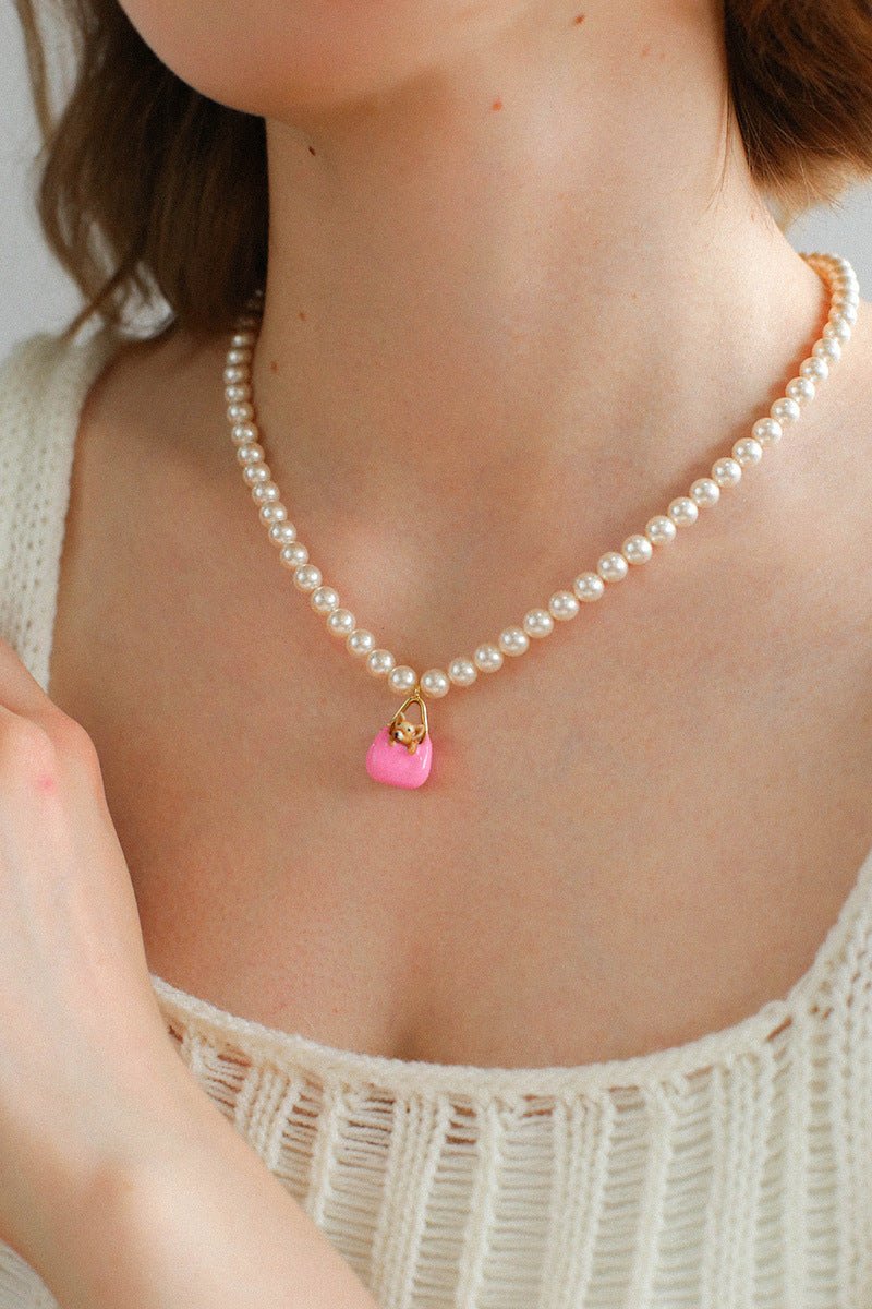 Corgi Enamel Bag Pendant Necklace - floysun