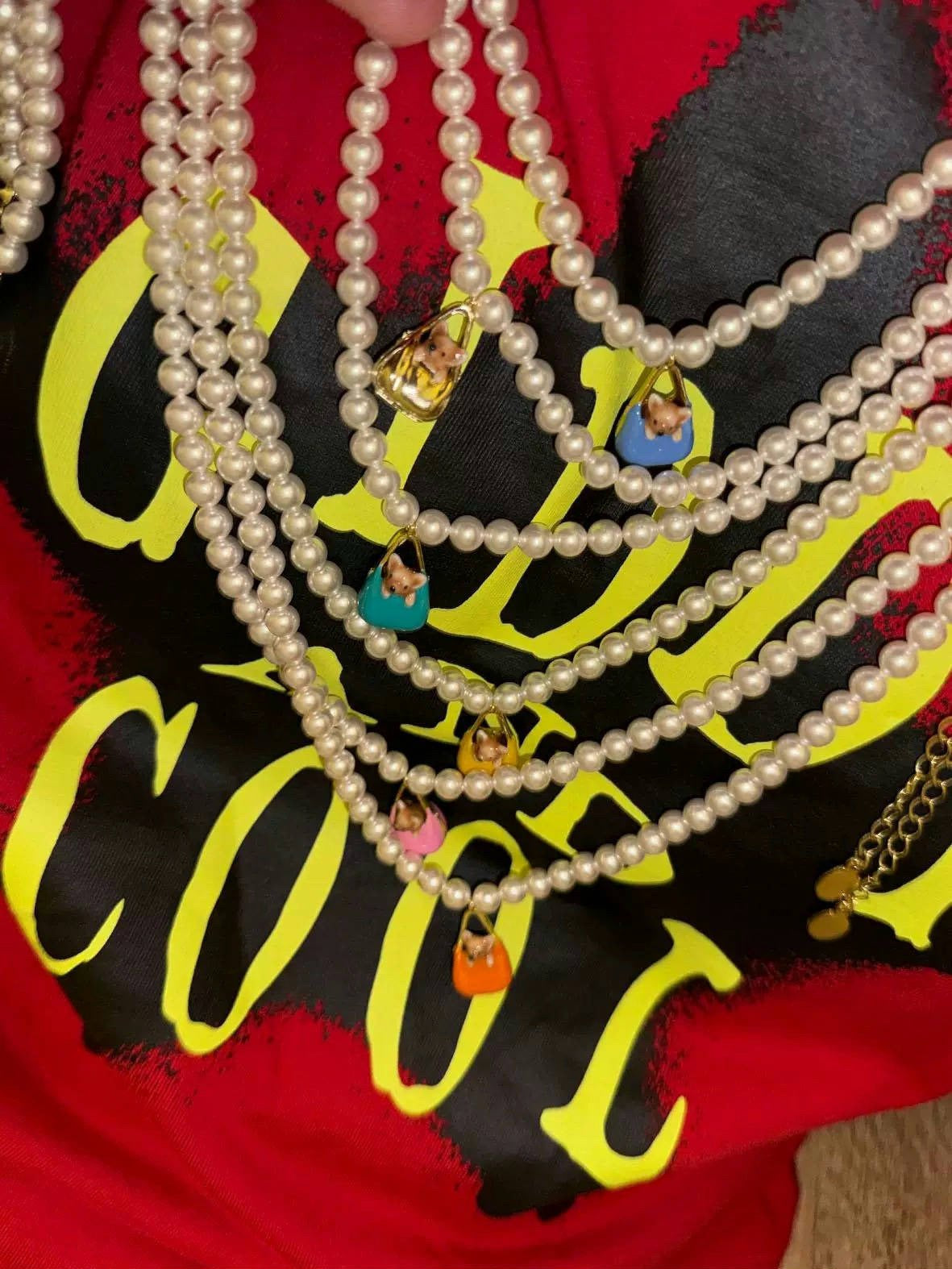 Corgi Enamel Bag Pendant Necklace - floysun