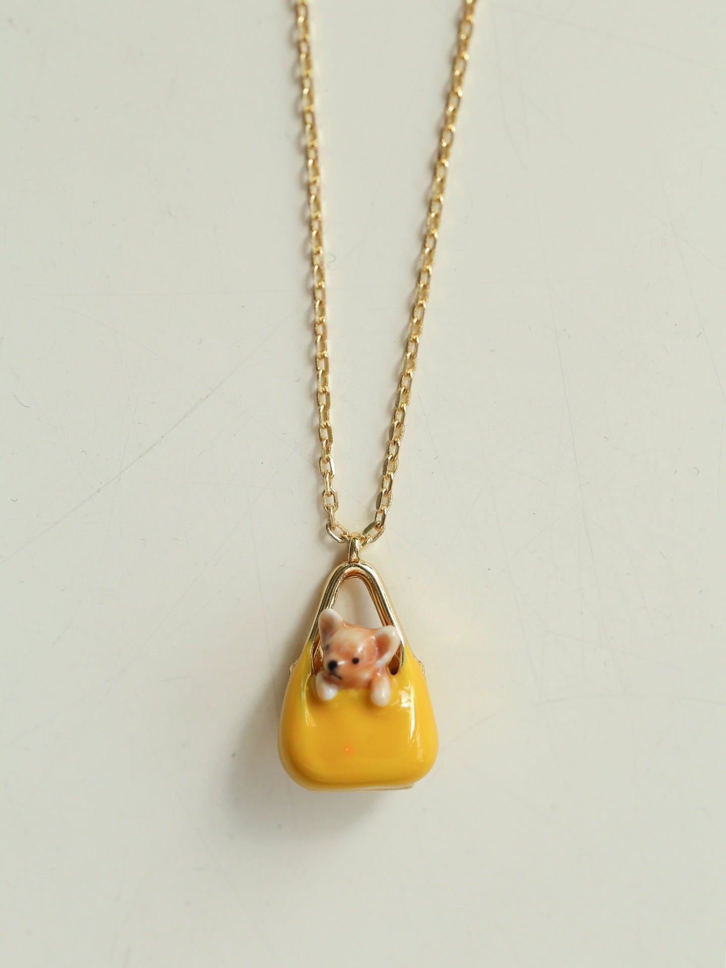 Corgi Enamel Mini Bag Pendant Necklace - floysun