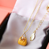 Corgi Enamel Mini Bag Pendant Necklace - floysun